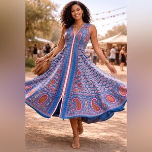 Afrocentric Network Made in Ghana Voluminous Tribal Dress OOAK